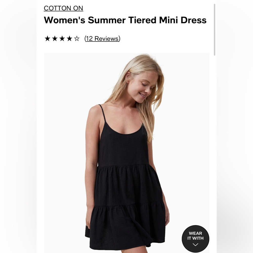 *NWT* Black Cotton On tank sundress. Size small, babydoll cut (oversized)